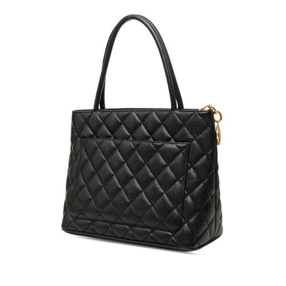 Chanel Quilted CC Logo Reissue Tote Black Caviar Leather — view 2