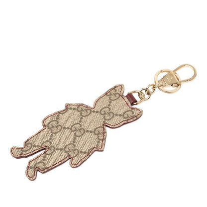 Gucci Yuko Higuchi Boris Cat Charm Key Holder Beige White Leather Plated — view 2