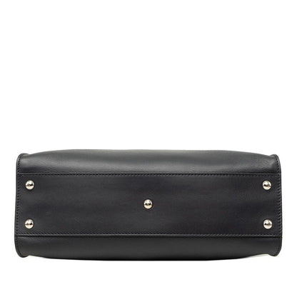 Fendi Peekaboo Regular 2-Way Shoulder Bag Navy Red Leather — view 3