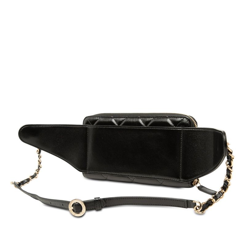 Chanel CC Logo Quilted 31 Rue Cambon Chain Wallet Belt Bag Black Lambskin — view 2