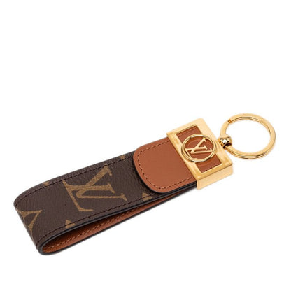Louis Vuitton Monogram Porte Cles Dragonne Dauphine Key Holder Charm Brown Gold