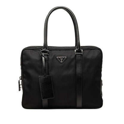 Prada Business Briefcase Black Nylon Leather