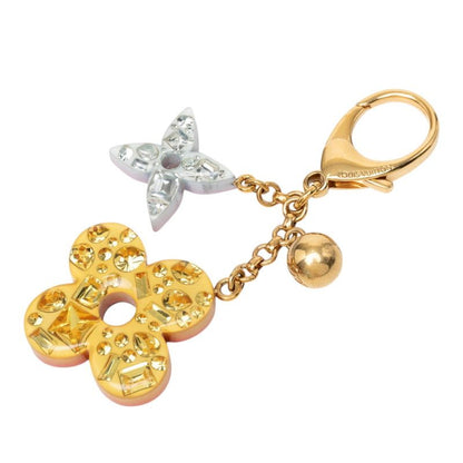 Louis Vuitton Bijou Sac Glam Flower Reversible Bag Charm Key Holder Gold Pink