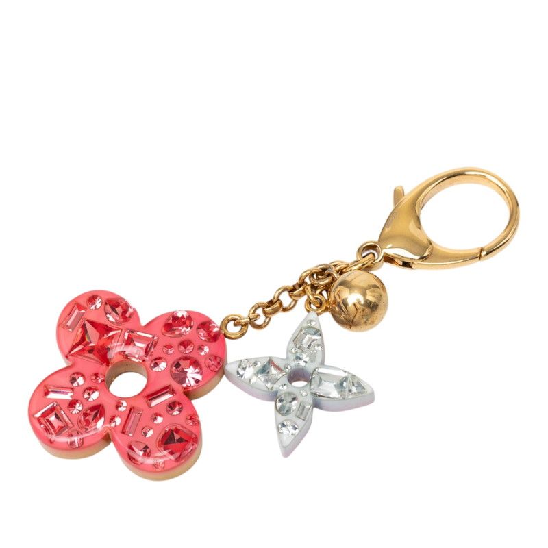 Louis Vuitton Bijou Sac Glam Flower Reversible Bag Charm Key Holder Gold Pink — view 2
