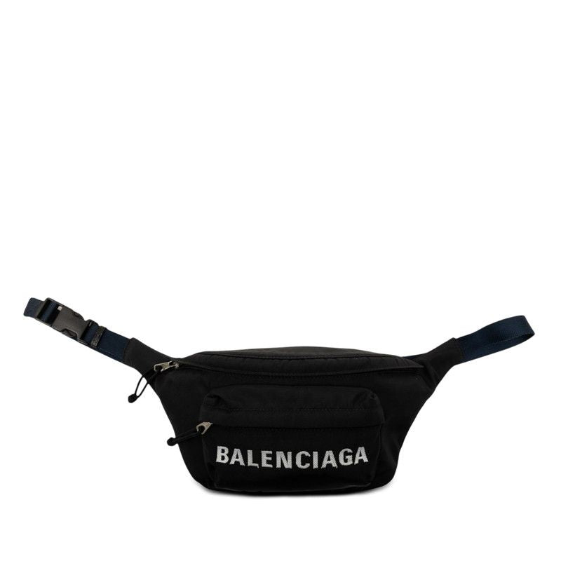 Balenciaga Wheels Logo Belt Bag Black Navy Nylon
