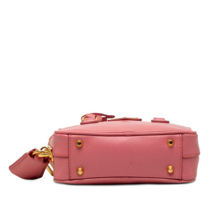 Prada Mini 2-Way Shoulder Bag Pink Saffiano Leather — view 3