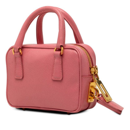 Prada Mini 2-Way Shoulder Bag Pink Saffiano Leather — view 2