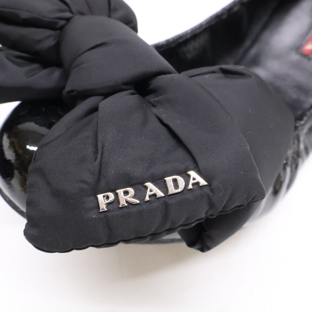 Prada Sport Patent Nylon Ribbon Flat — view 7