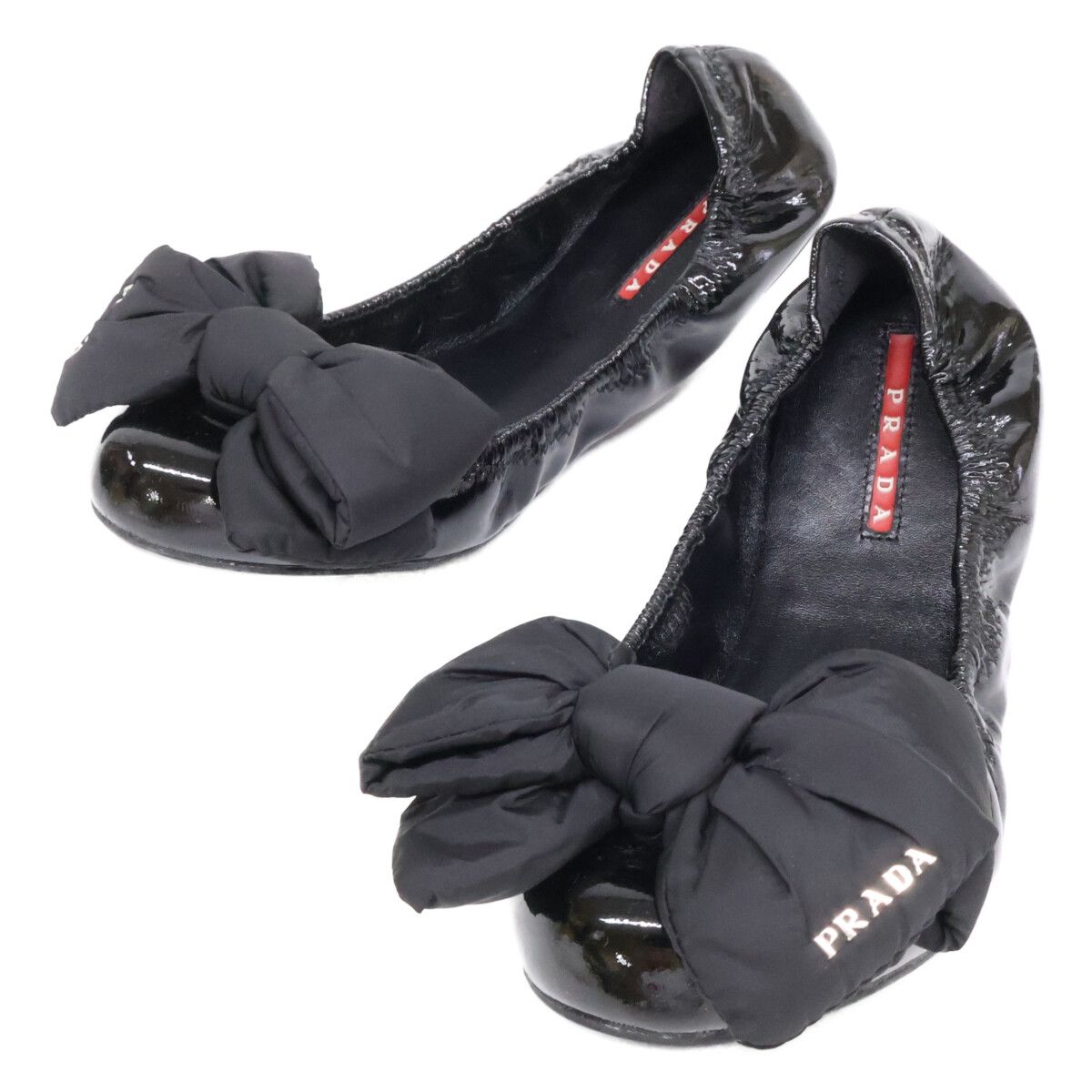 Prada Sport Patent Nylon Ribbon Flat