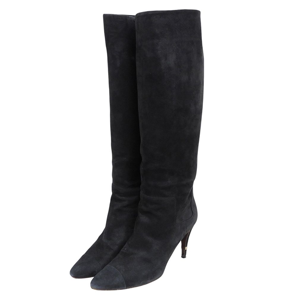 Chanel Heels Long Boots Black