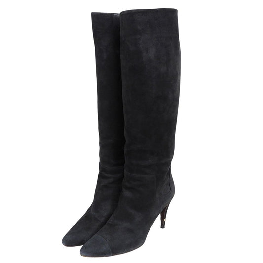 Chanel Heels Long Boots Black