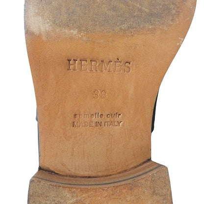Hermes Side Zip Long Boots Black — view 6