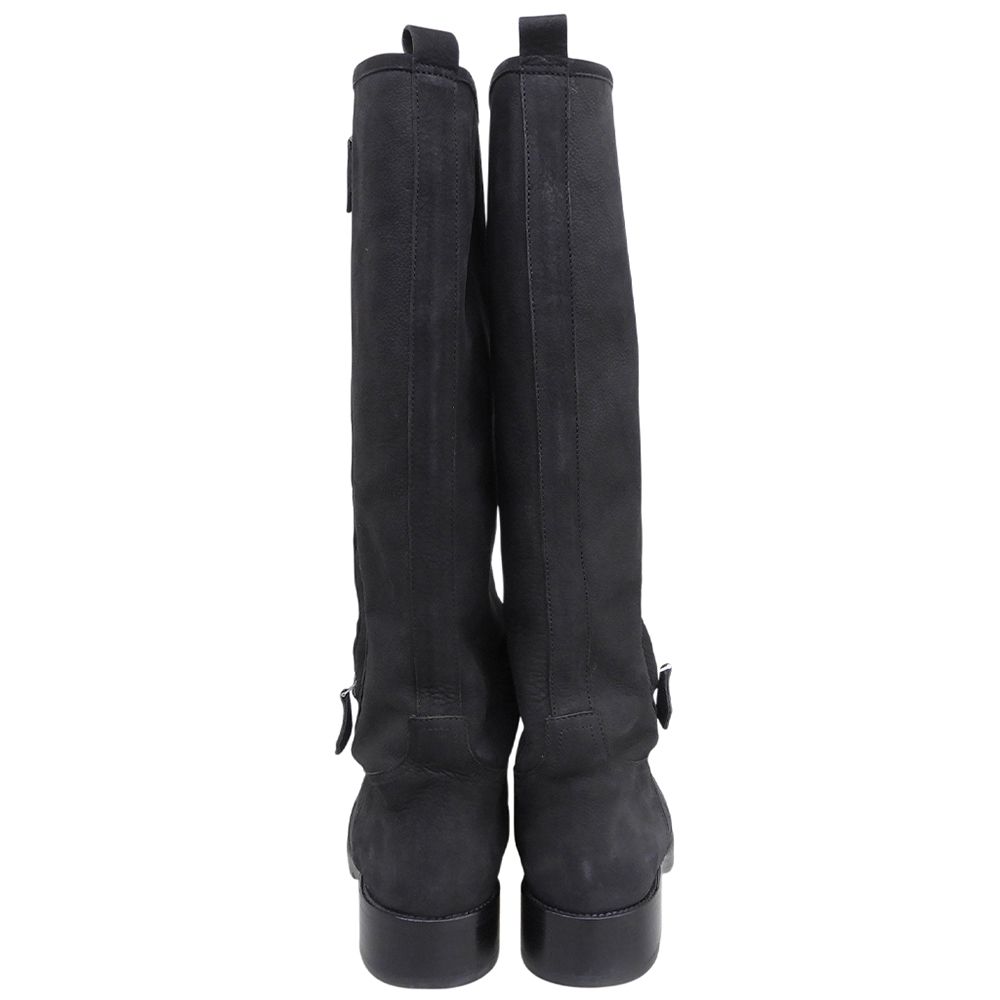 Hermes Side Zip Long Boots Black — view 5