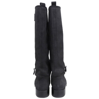 Hermes Side Zip Long Boots Black — view 5