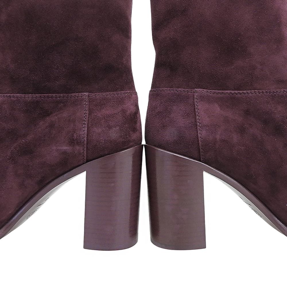 Chanel CC Logo Suede Short Boots Purple — view 4