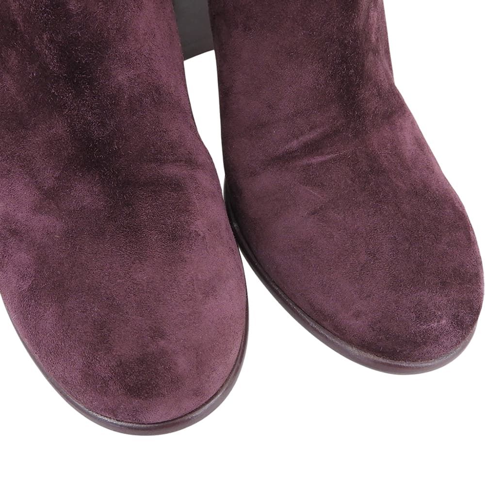 Chanel CC Logo Suede Short Boots Purple — view 3