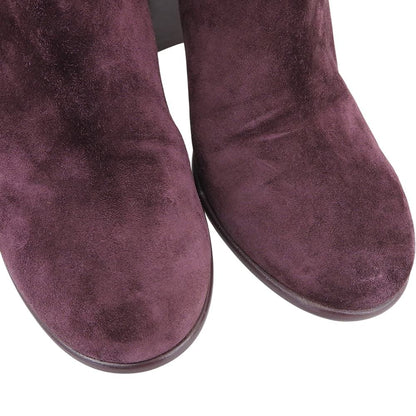 Chanel CC Logo Suede Short Boots Purple — view 3