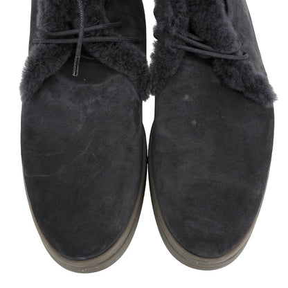 Loro Piana Shearling Fleece Chukka Boots Black Actual — view 3