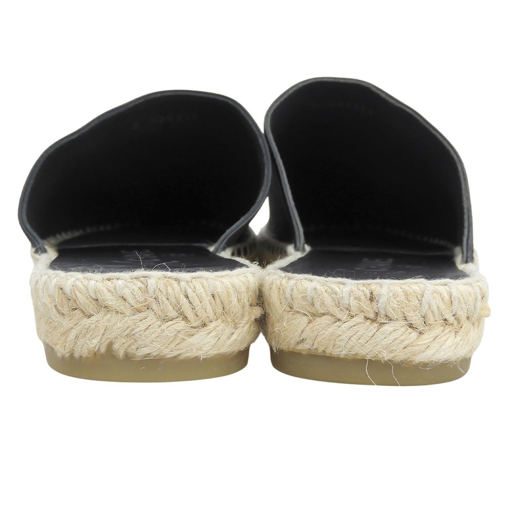 Chanel Leather CC Logo Sandals Black — view 5