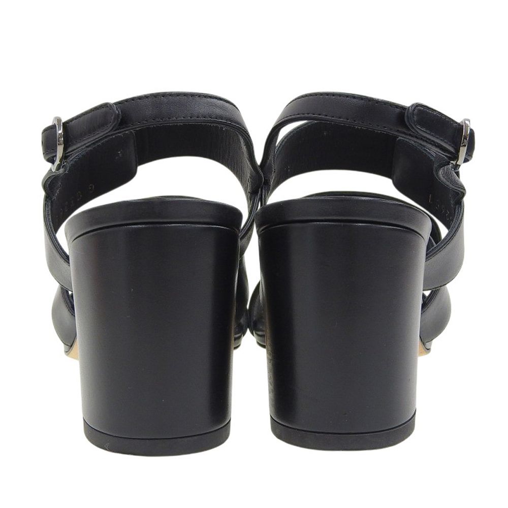 Chanel CC Logo Turnlock Back Strap Sandals Black — view 5