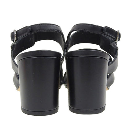Chanel CC Logo Turnlock Back Strap Sandals Black — view 5