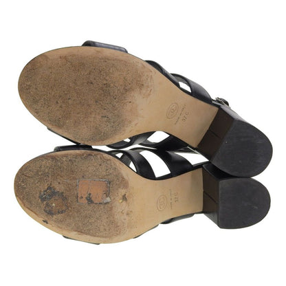 Chanel CC Logo Turnlock Back Strap Sandals Black — view 2