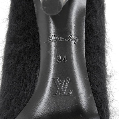 Louis Vuitton LV Logo Mohair Line Black Heels 34 — view 6