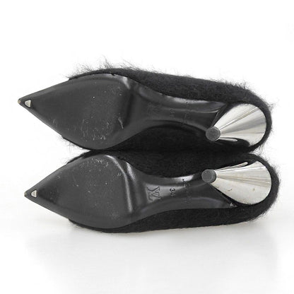 Louis Vuitton LV Logo Mohair Line Black Heels 34 — view 2