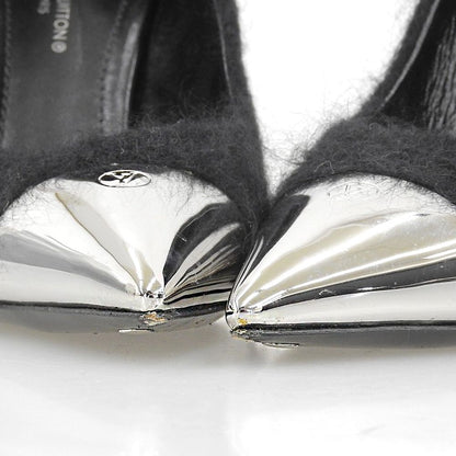 Louis Vuitton LV Logo Mohair Line Black Heels 34 — view 3