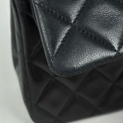 Chanel Quilted Shoulder Bag CC Logo Double Flap Leather Black — view 6