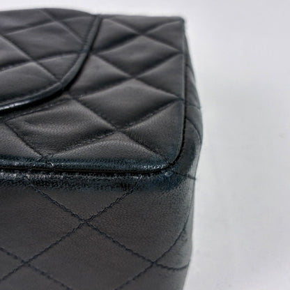 Chanel Quilted Shoulder Bag CC Logo Double Flap Leather Black — view 4