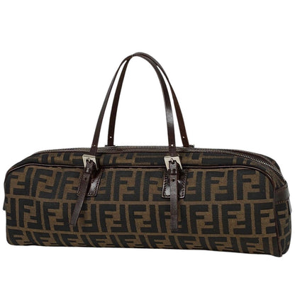 Fendi Handbag Zucca Pattern Canvas Brown
