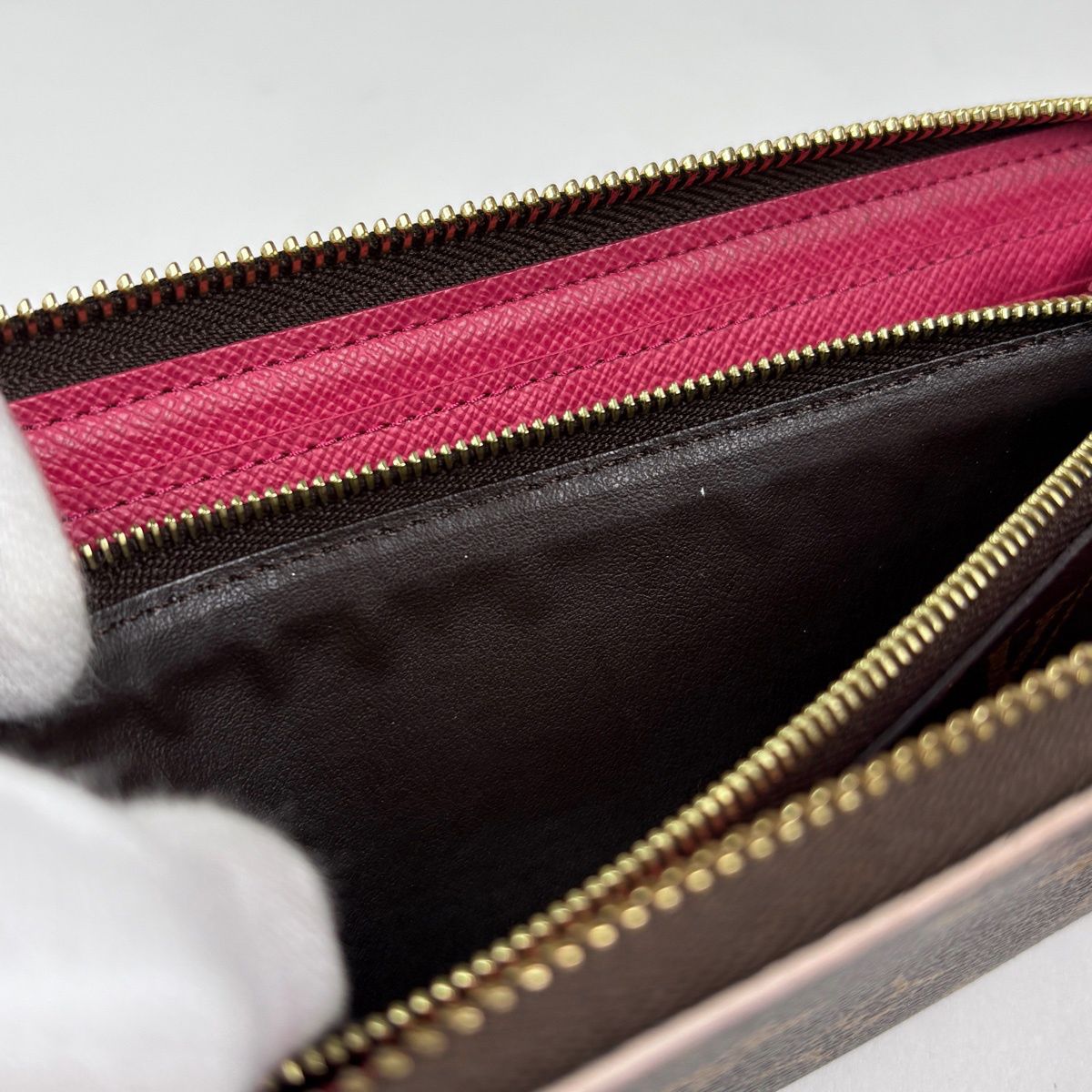 Louis Vuitton Portefeuille Clemence Wallet Zip Around Monogram Brown — view 6