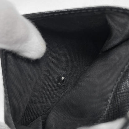 Prada Saffiano Triangle Wallet Bifold Leather Nero — view 5