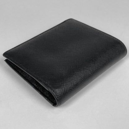 Prada Saffiano Triangle Wallet Bifold Leather Nero — view 2