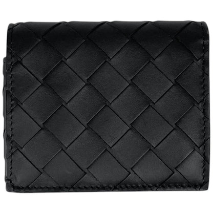 Bottega Veneta Bifold Wallet Intrecciato Leather Black
