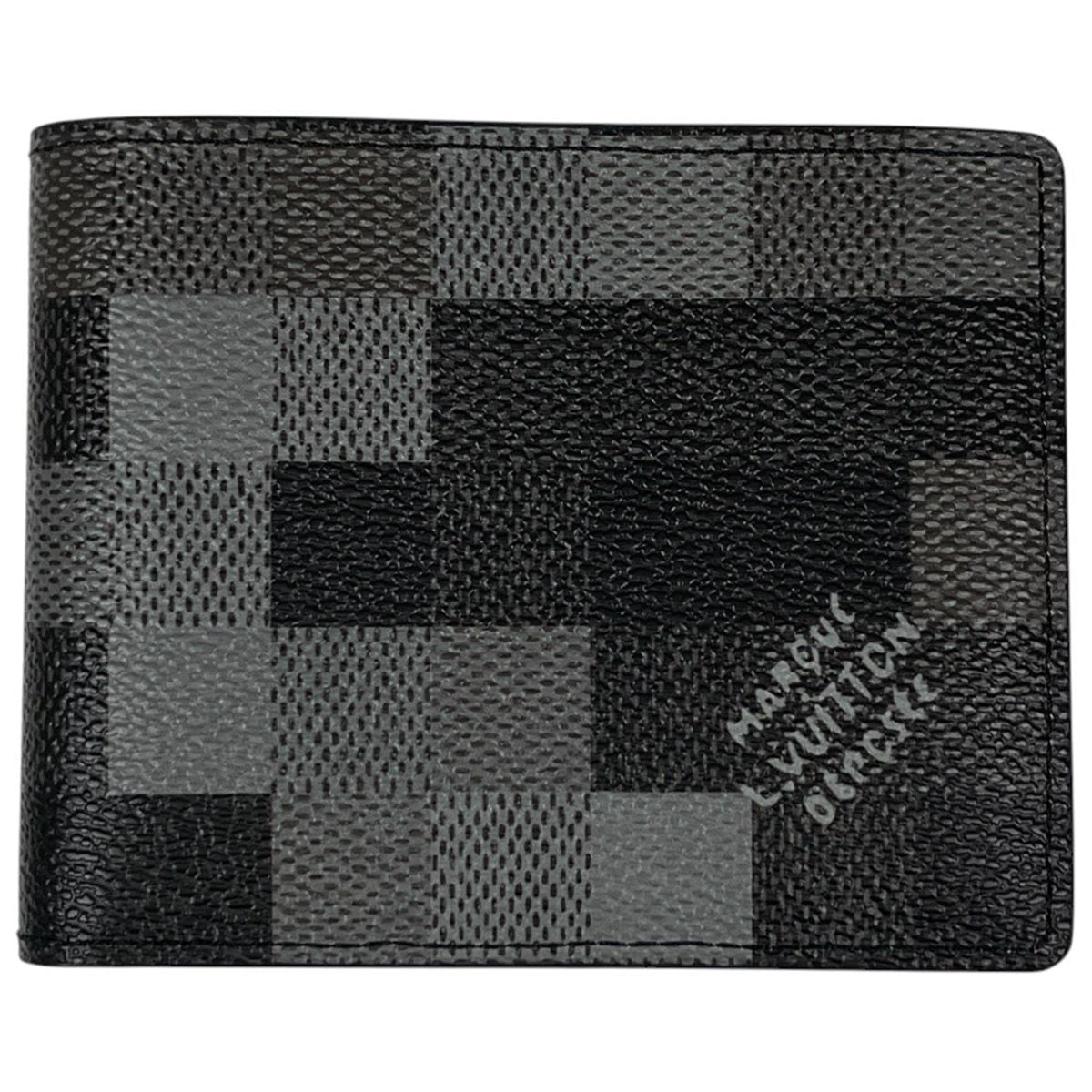 Louis Vuitton Portefeuille Calf Bifold Wallet Damoflage Leather Noir