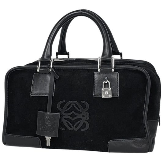 Loewe Handbag Amazona 28 Anagram Suede Black