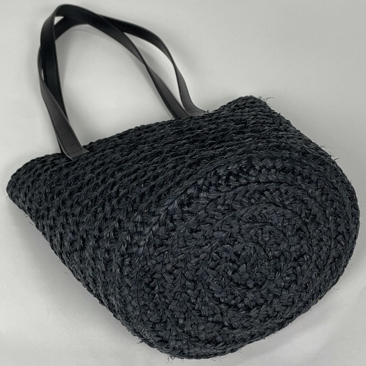 Saint Laurent Tote Pannier Small Basket Raffia Black — view 2