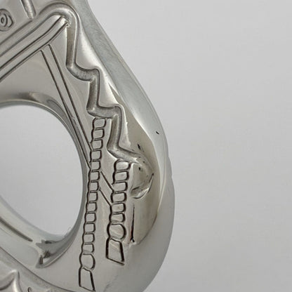 Hermes Key Holder Cheval Horse Key Ring Metal Silver — view 4