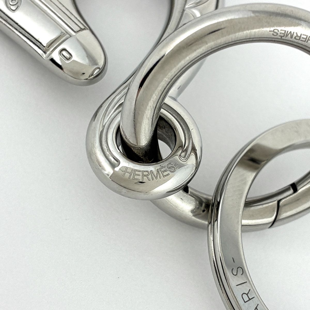 Hermes Key Holder Cheval Horse Key Ring Metal Silver — view 5