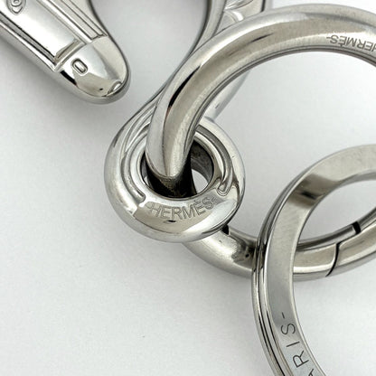Hermes Key Holder Cheval Horse Key Ring Metal Silver — view 5