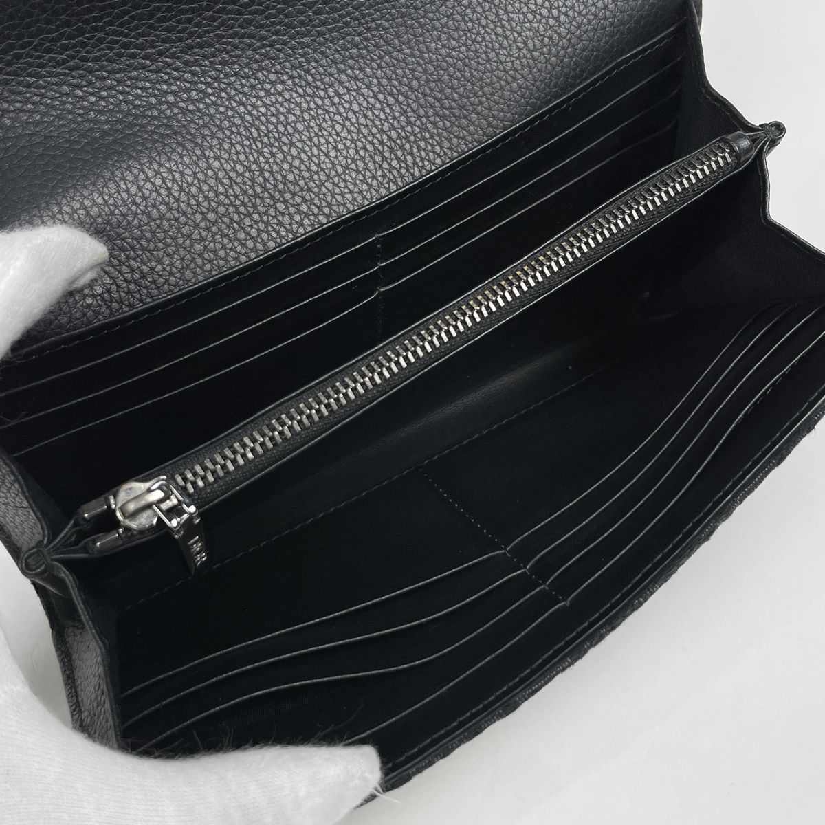 Dior Saddle Long Flap Wallet Oblique Jacquard Cotton Black — view 6