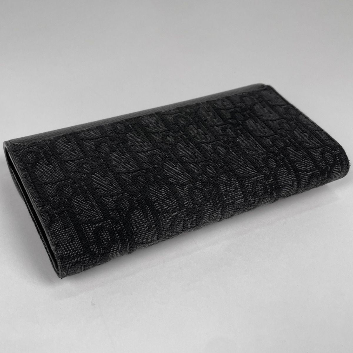Dior Saddle Long Flap Wallet Oblique Jacquard Cotton Black — view 2