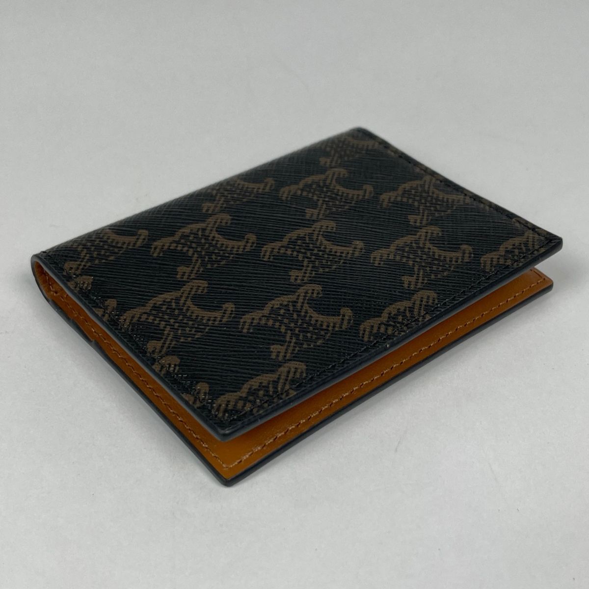 Celine Bifold Triomphe Card Holder Case Calf — view 2