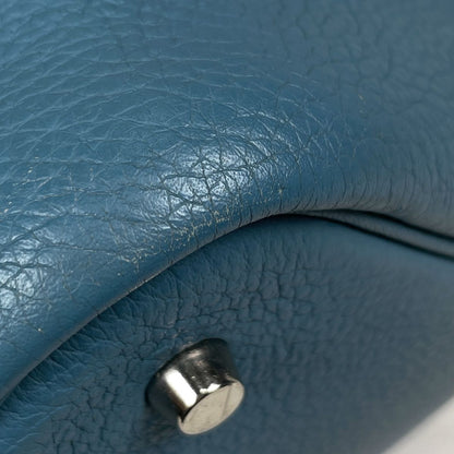 Hermes Picotin MM Handbag Taurillon Clemence Blue Jean — view 6