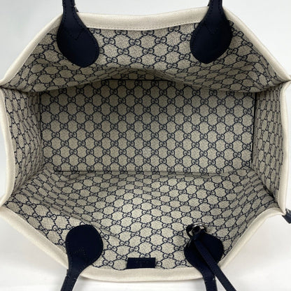 Gucci Tote GG Pattern Canvas Ivory Navy — view 6