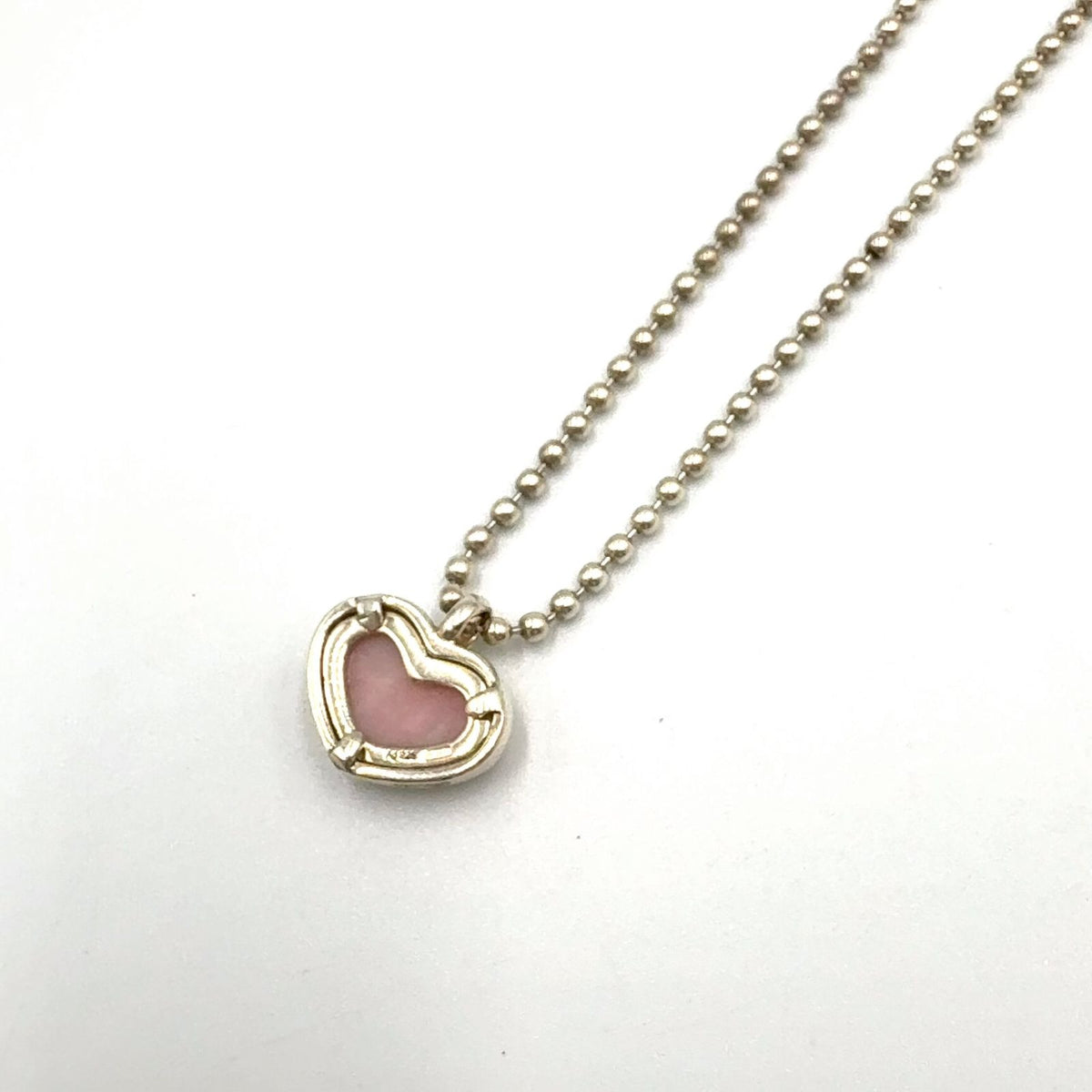 Gucci Interlocking G Heart Resin Silver Light Pink Necklace — view 2