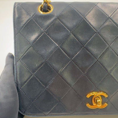 Chanel Quilted Singleflap Replacement Lambskin Black Chain Shoulder Bag Gold — view 8