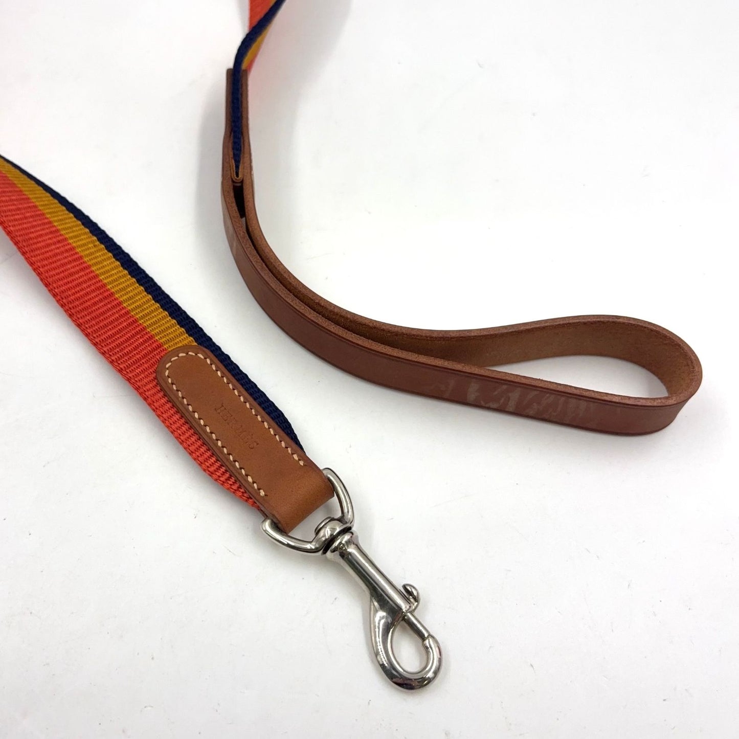 Hermes Leather Nylon Brown Multicolor Pet Leash Dog — view 3